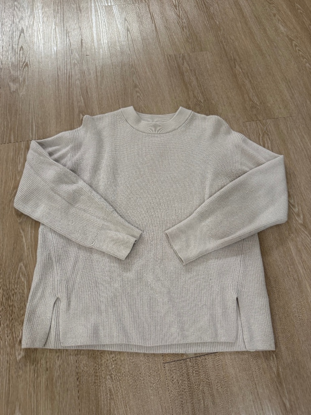 Lululemon Merino Wool-Blend Ribbed Crewneck Sweater in White Opal